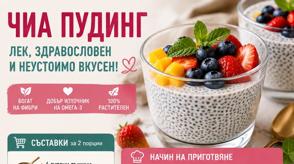 🍇 Чия пудинг с плодове